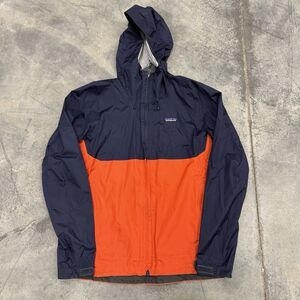 Patagonia Torrentshell Jacket Mens Small Blue Orange H20 Rain *Read